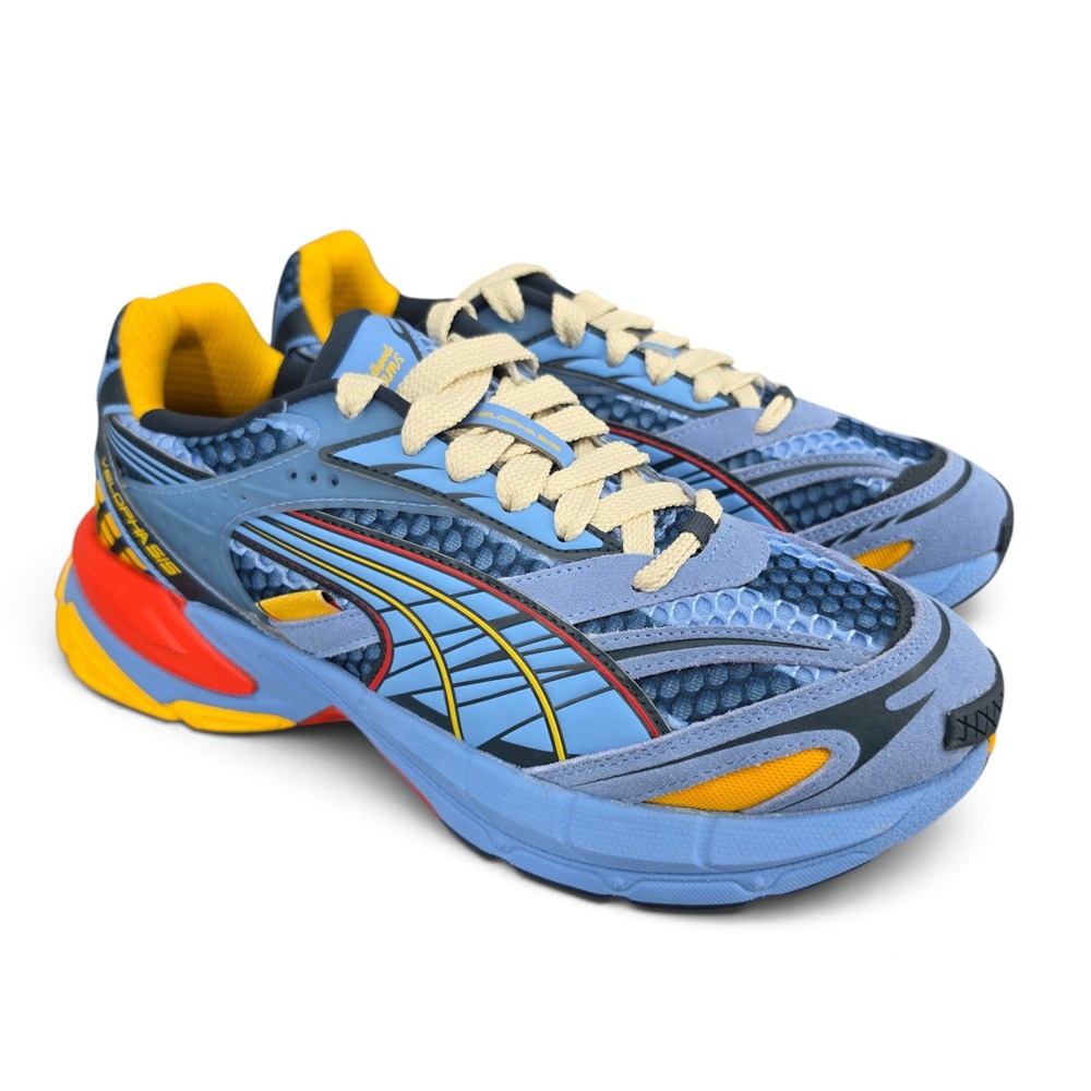 Puma x Kyle Kuzma Velophasis Childhood Dreams Mens 9 Blue Yellow 395121-01 New